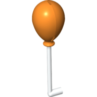 Lego Balloon with White String [Plastic] / Orange