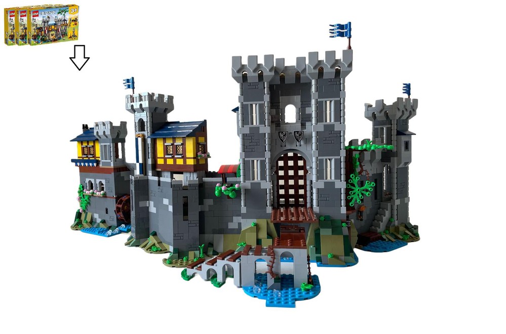 Lego Blue Knight's Castle Fortress (3x31120 Alternate build)