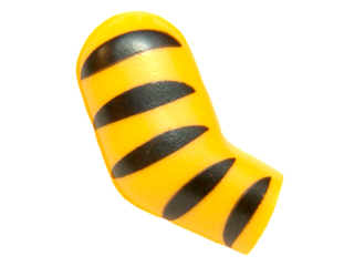 Lego Arm, Right with 5 Black Stripes (Tiger) Pattern / Bright Light Orange