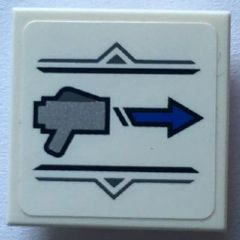 Lego Tile, Modified 2 x 2 Inverted with Gun and Arrow Pattern (Sticker) - Set 75915