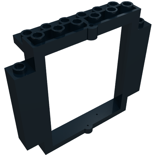 Lego Door Frame 2 x 8 x 6 Swivel with Bottom Notches / Black