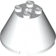 Lego Cone 4 x 4 x 2, Axle Hole [Plain] / White