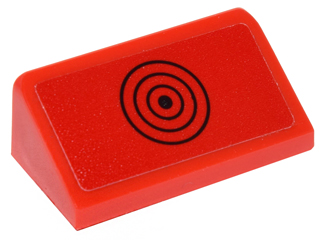 Lego Slope 30 1 x 2 x 2/3 with Black Concentric Circles Pattern (Sticker) - Set 76052
