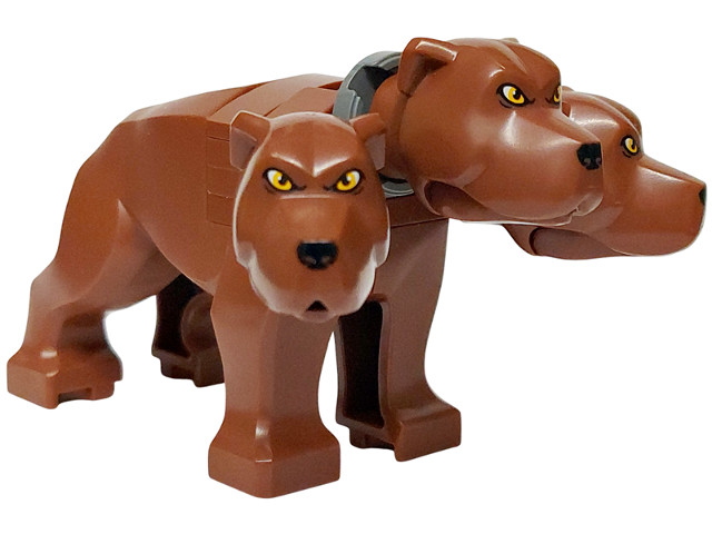 Lego Dog, Harry Potter, Three-Headed, Neutral (Fluffy) - Brick Built