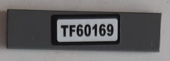 Lego Tile 1 x 4 with 'TF60169' Pattern (Sticker) - Set 60169