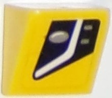 Lego Slope 30 1 x 1 x 2/3 with Chevrolet Corvette Lower Headlight Pattern Model Left Side (Sticker) - Set 75870 / Yellow