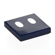 Lego Tile 2 x 2 with Two White Ovals (Bob-Omb Eyes) Print / Dark Blue