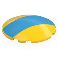 Lego Brick Round Curved 6 x 6 x 1 with Dark Azure Stripe Print