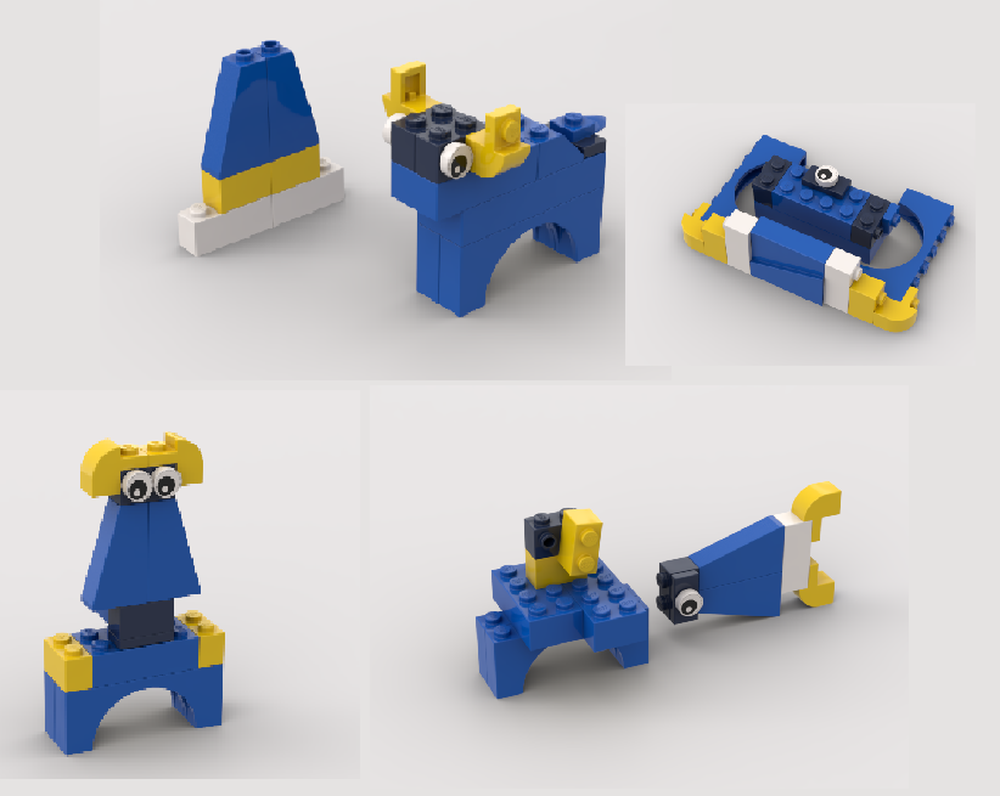 Lego 11011 Bull and Destructible Cone Homemade 3in1