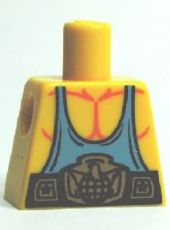 Lego Torso Muscles with Medium Blue Tank Top and Belt Pattern / Yellow