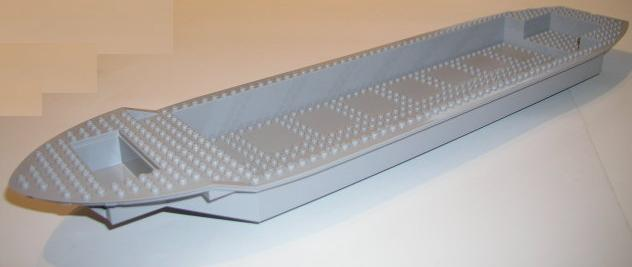 Lego Boat, Hull Unitary 74 x 18 x 7, Top / Light Bluish Gray