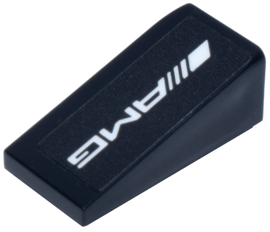 Lego Slope 18 2 x 1 x 2/3 with White 'AMG' Logo Pattern Model Right Side (Sticker) - Set 77244