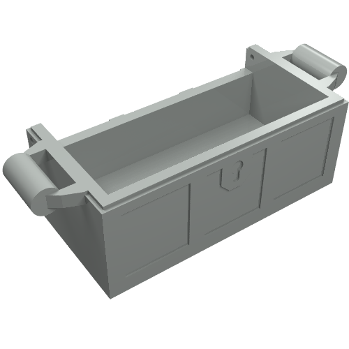 Lego Treasure Chest Bottom without Rear Slots / Light Gray