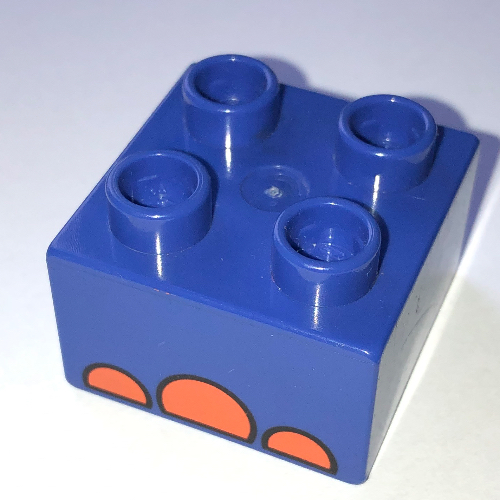 Lego Duplo Brick 2 x 2 with Elephant Foot Print
