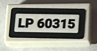 Lego Tile 1 x 2 with 'LP 60315' Pattern (Sticker) - Set 60315