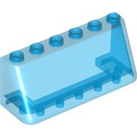 Lego Windscreen 2 x 6 x 2, Wide Top / Trans-Dark Blue
