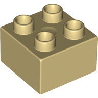 Lego Duplo Brick 2 x 2 / Tan
