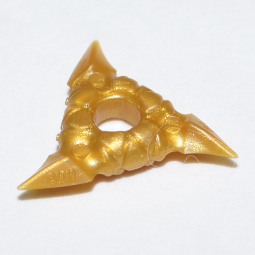 Lego Weapon Throwing Star / Shuriken with Textured Grips / Pearl Gold