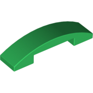 Lego Brick Curved 4 x 1 Double with No Studs / Green