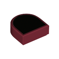 Lego Tile 1 x 1 Half Circle with Black Field print