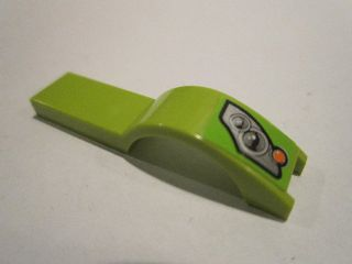 Lego Vehicle, Mudguard 1 x 4 1/2 with Silver Headlights on Lime Background Pattern Model Left Side (Sticker) - Set 8663