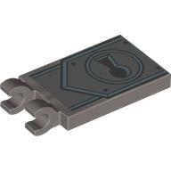 Lego Tile Special 2 x 3 with 2 Clips with Lock, Medium Blue Lines Print