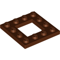 Lego Plate Special 4 x 4 with 2 x 2 Opening / Reddish Brown