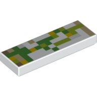 Lego Tile 1 x 3 with Minecraft Golem Skin Print / White