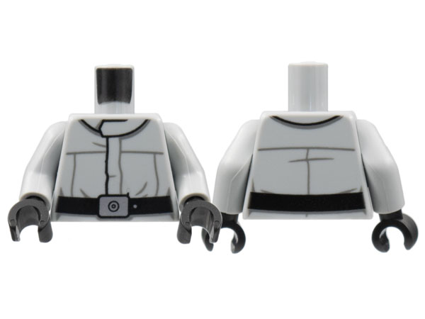 Lego Torso SW Imperial Crew Uniform Jumpsuit with Wide Black Belt with Silver Buckle and Dot Pattern / Light Bluish Gray Arms / Black Hands