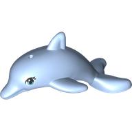 Lego Animal, Dolphin, Jumping with Blue Eyes and Eyelashes Print