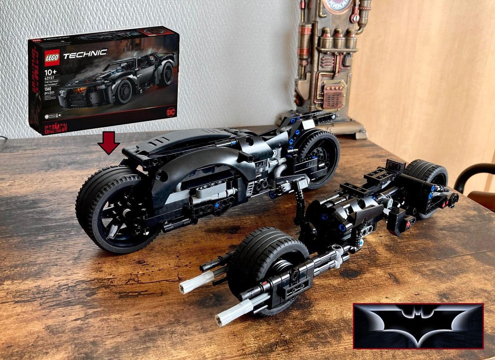 Lego Batcycle and Batpod