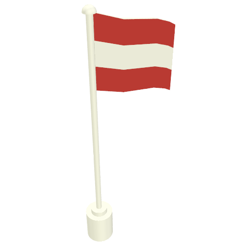 Lego Flag on Flagpole with Austria Print / White