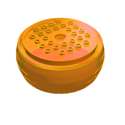 Lego Pod, Center Barrel Section 10 x 10 x 3 1/3 X-Pod / Trans-Orange