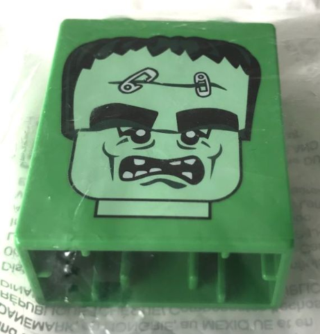 Lego Duplo, Brick 1 x 2 x 2 with Brick or Treat Party Nights 2016 LEGOLAND California Monster Head Pattern