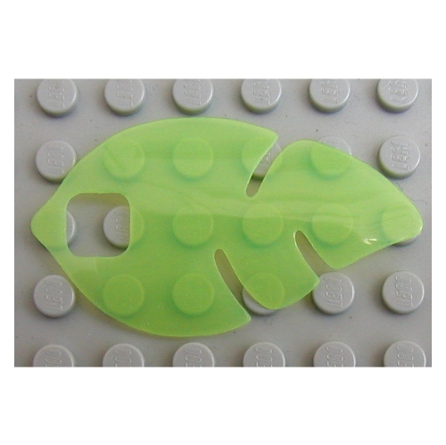 Lego Clikits Icon Accent, Leaf 6 x 4 with Cutouts / Lime