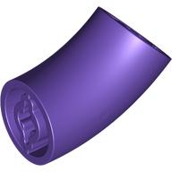 Lego Brick Round 2 x 2 D. Tube with 45° Elbow and Axle Holes (Crossholes) at Each End [LONG] / Dark Purple