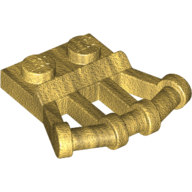 Lego Plate Special 1 x 2 with Angled Handles on Side / Pearl Gold