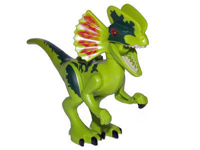 Lego Dinosaur Dilophosaurus First Version with Lime Head, Arms, and Legs