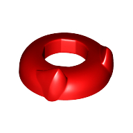 Lego Head Top with Panther Ears [Plain] / Red