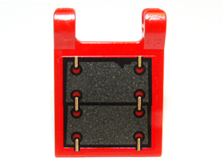 Lego Flag 2 x 2 Square with Flat Edge with Armor Plate Pattern (Sticker) - Set 9448 / Red