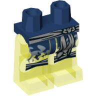 Lego Hips and Trans-Neon Green Legs with Light Bluish Gray Sash and Knee Straps Print