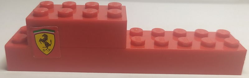 Lego Stickered Assembly 10 x 2 x 2 with Ferrari Logo Pattern on Both Sides (Stickers) - Set 8142