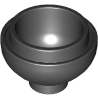 Lego Brick Round 2 x 2 Dome Bottom [Open Stud] / Black