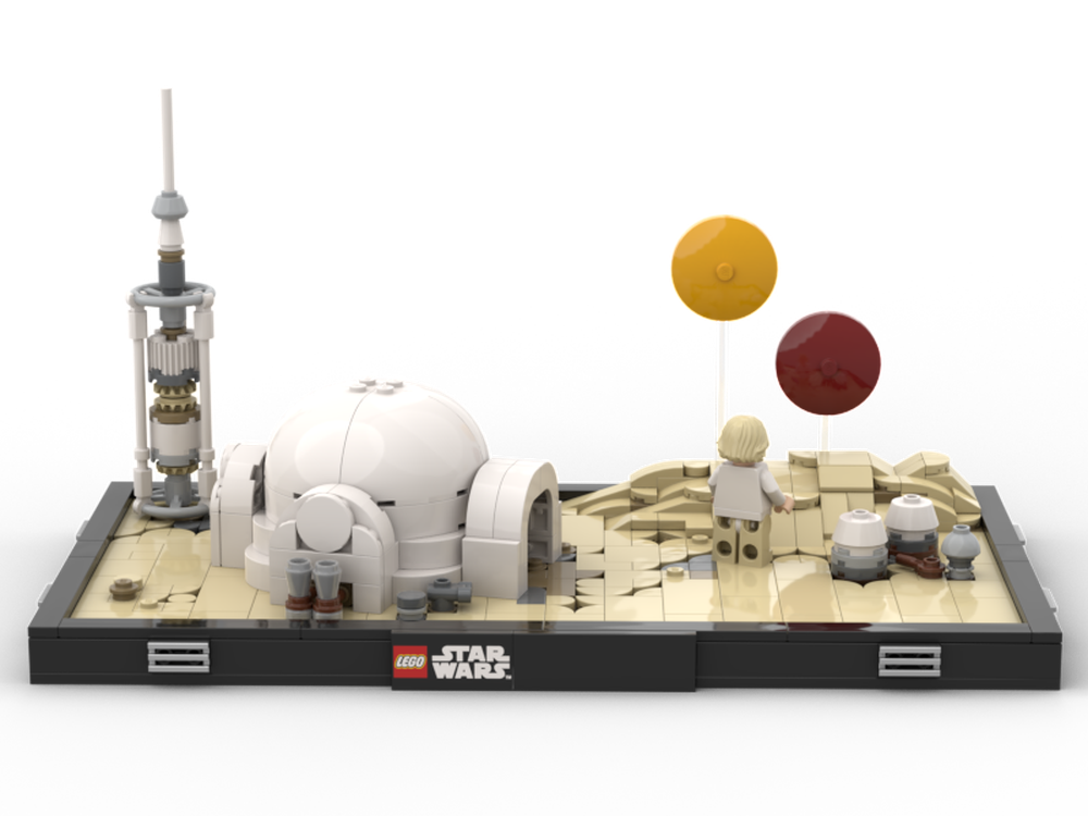 Lego Binary sunset on Tatooine | Diorama
