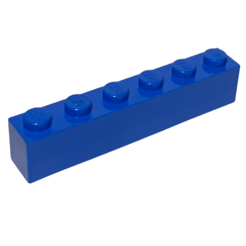 Lego Brick 1 x 6 with Bottom Tubes and 2 Lowered Cross Supports / Blue