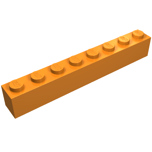 Lego Brick 1 x 8 / Orange