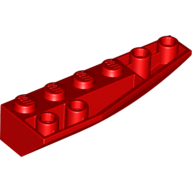 Lego Brick Wedged, Curved Inverted 6 x 2 Right / Red
