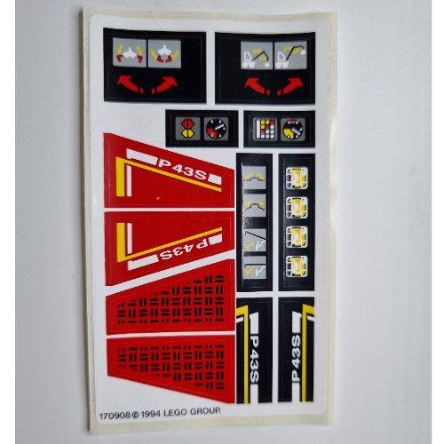 Lego Sticker Sheet for Set 8443-1 / [No Color/Any Color]