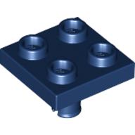 Lego Plate Special 2 x 2 with Pin on Bottom / Dark Blue