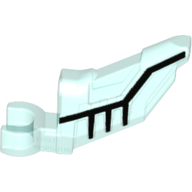 Lego Wing with Clip with Black Lines Print (Left) / Trans-Light Blue